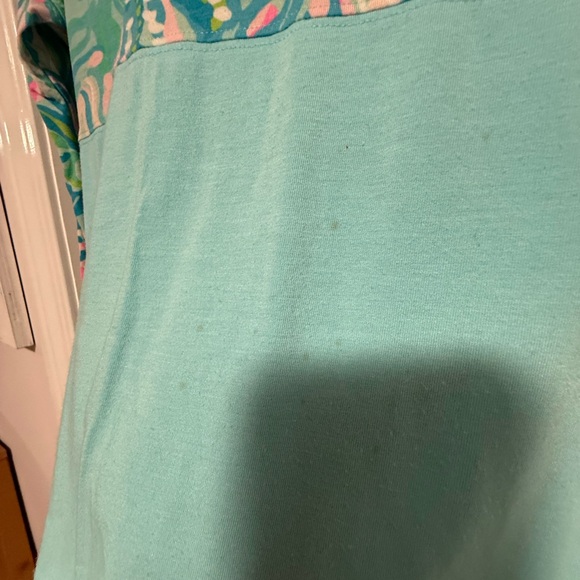 Lilly Pulitzer Blue Graphic 3/4 Sleeve Blouse - Picture 4 of 4